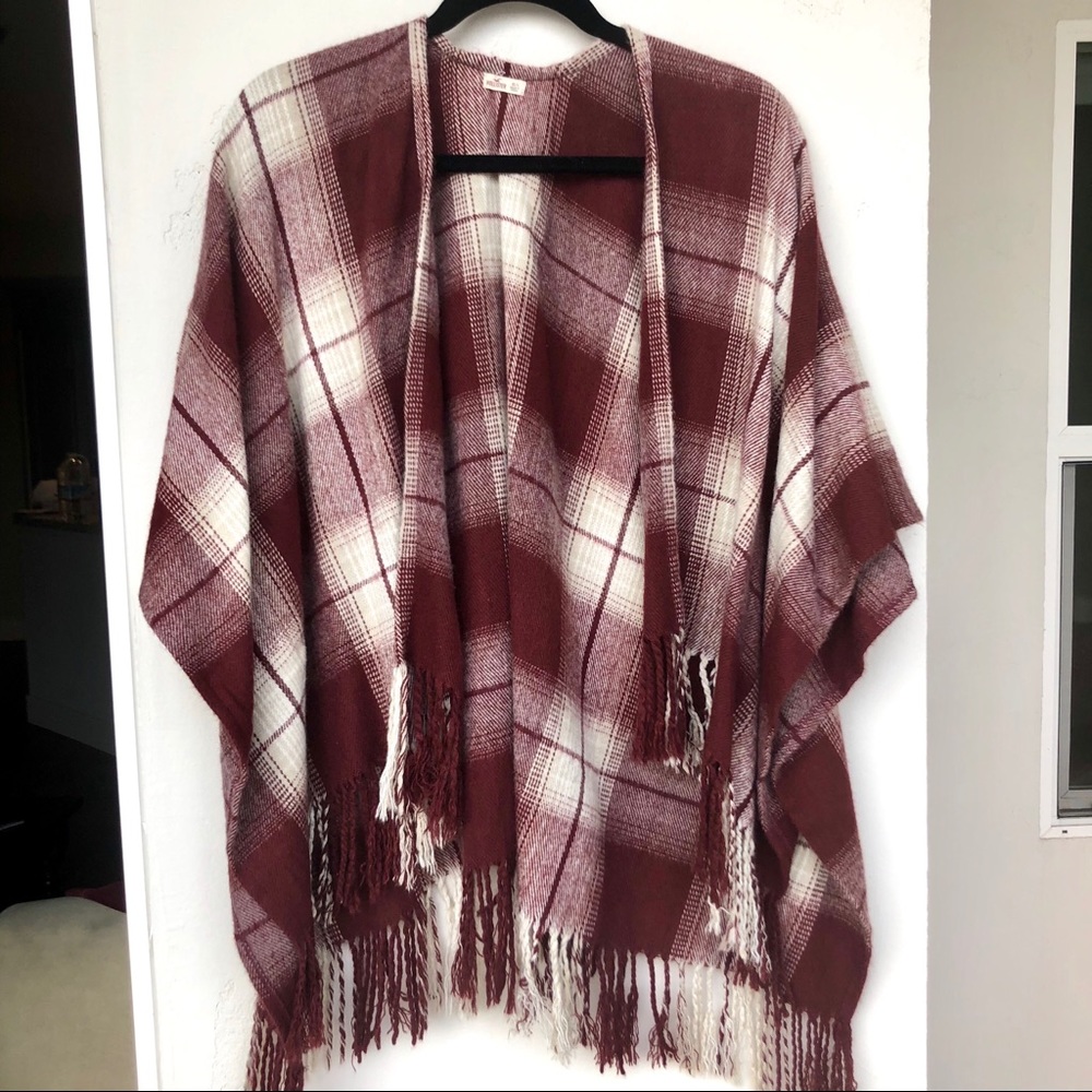 Hollister Plaid Poncho